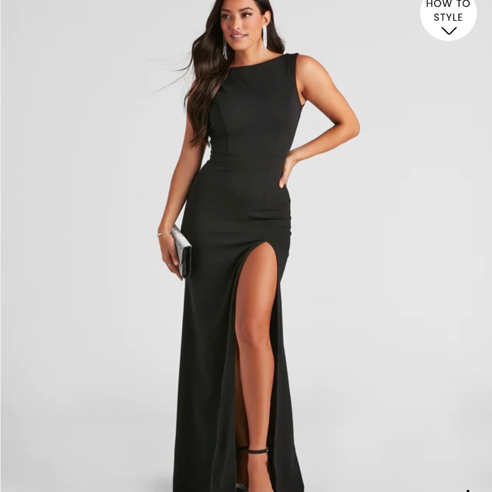 Backless Formal Black Dress